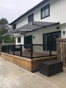 Black and White Retractable Awning