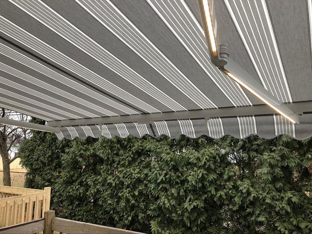 retractable gray awning - New Jersey residential awnings - Marygrove Awnings