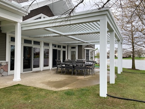 Residential Louvered Pergola Over Patio