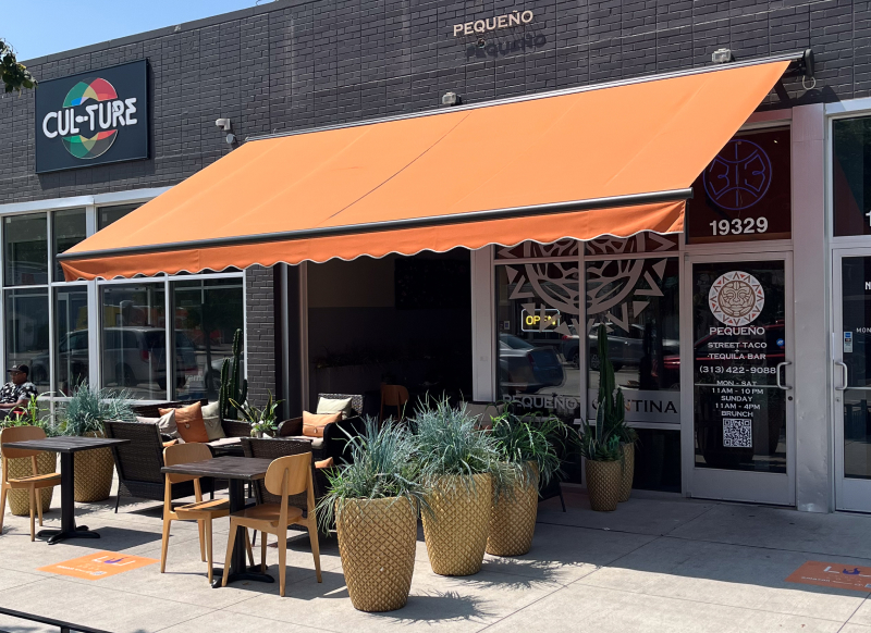 Restaurant Awning With Seating Underneath