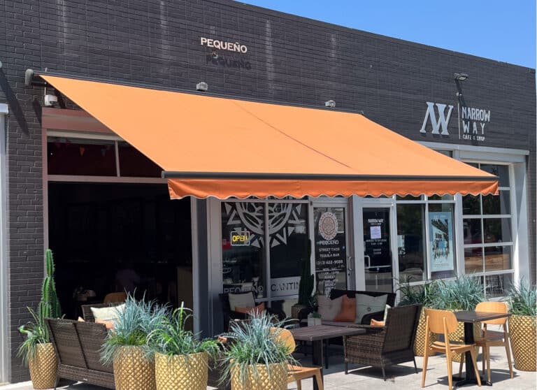 Awning at mexican restaurant