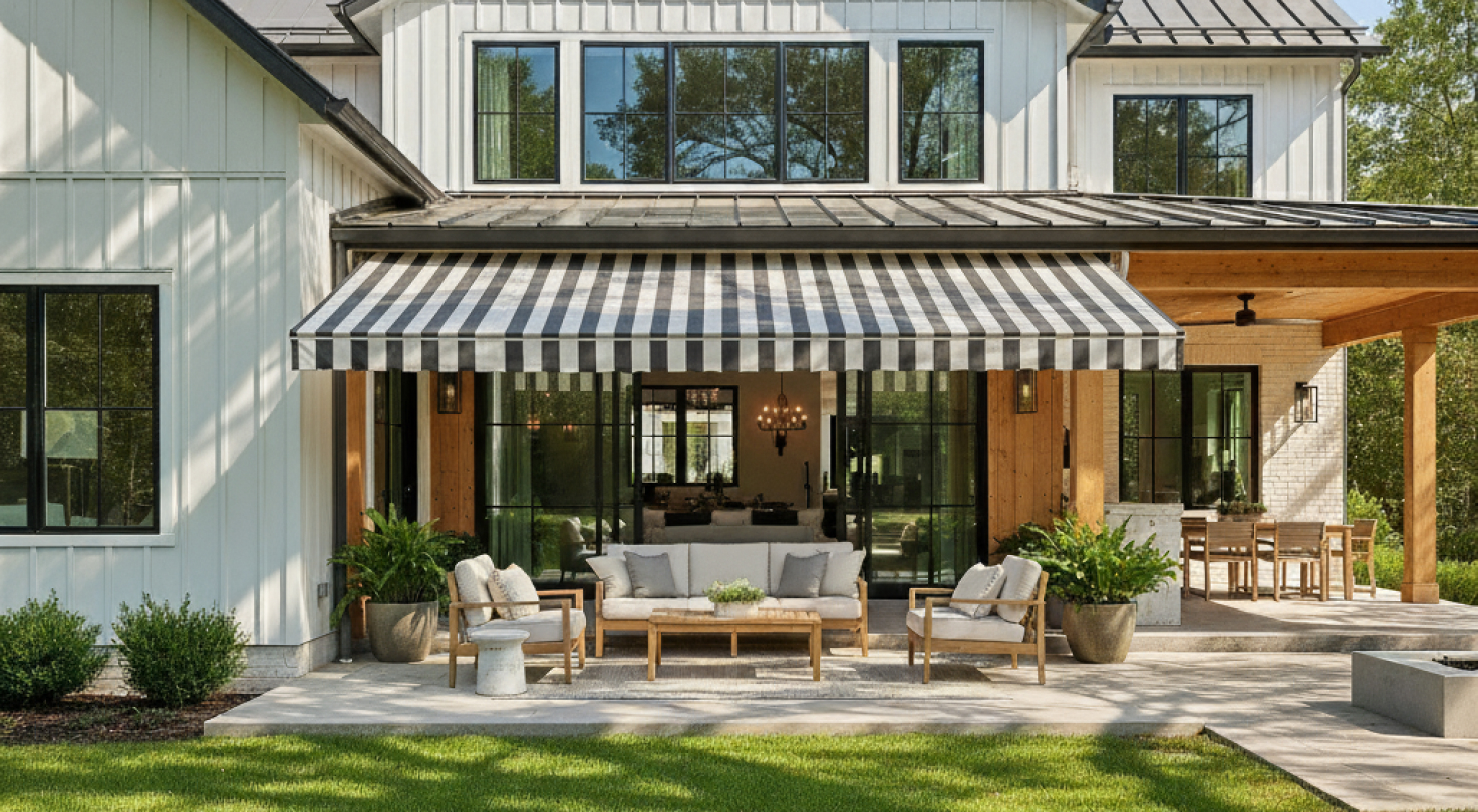back porch with retractable awning after photo