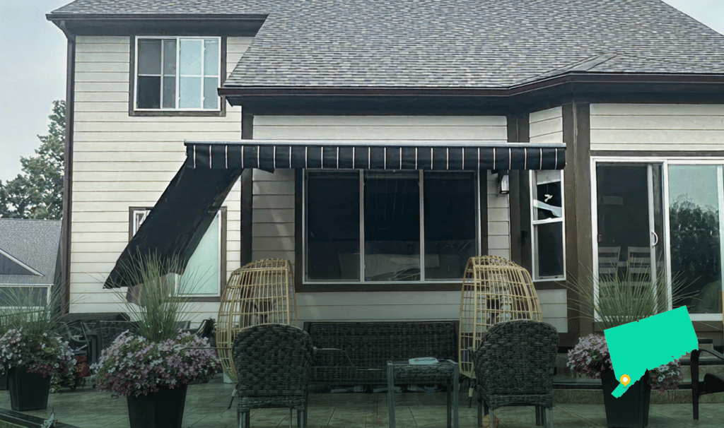 Awning on home in Bridgeport CT