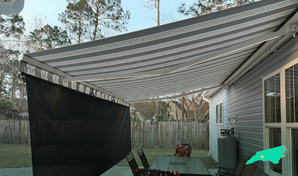 Awning on home in Concord NC