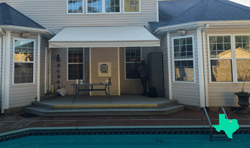 Awning on home in Frisco TX