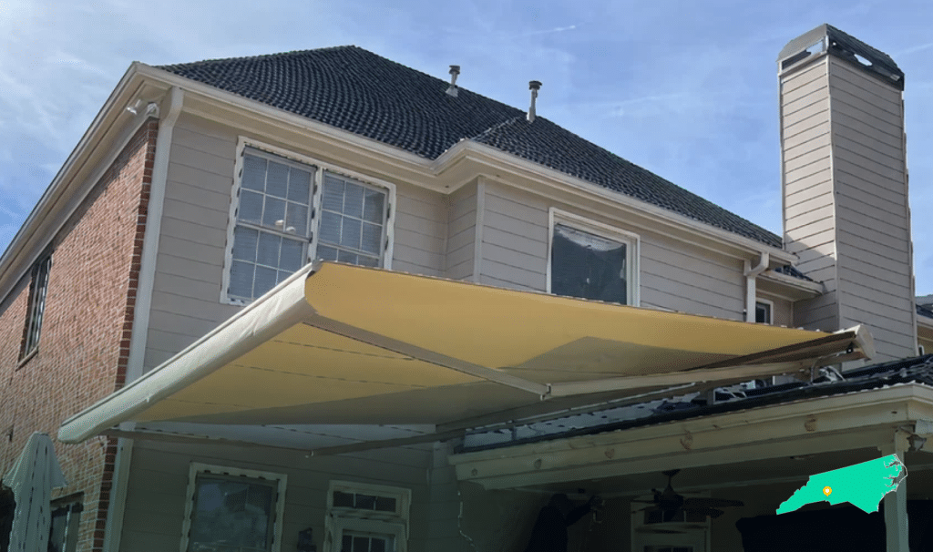 Awning on home in Gastonia NC