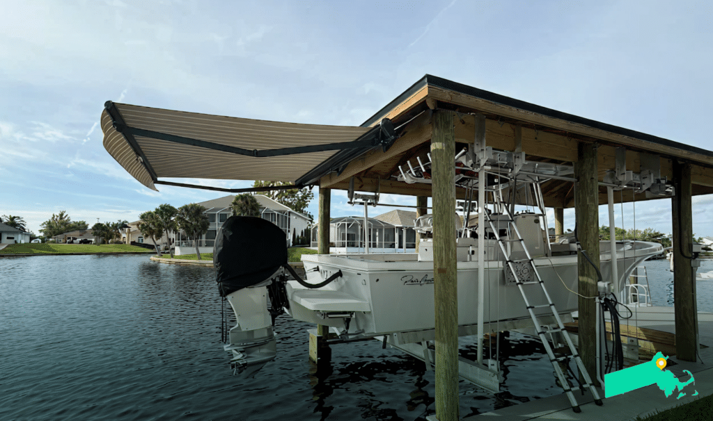 Awning on home in Quincy MA