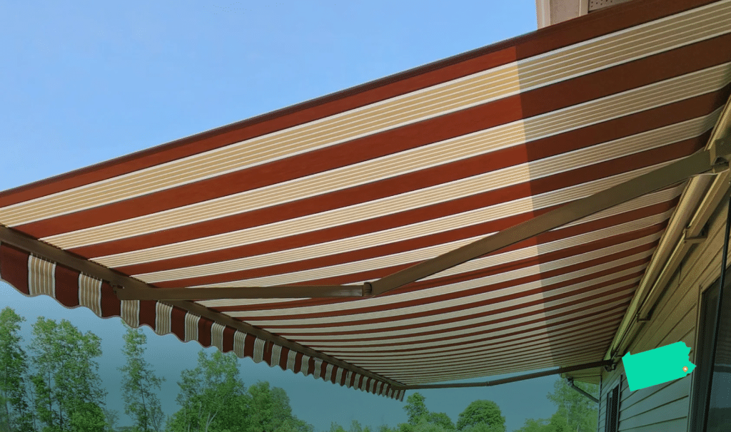 Awning on home in Reading CT