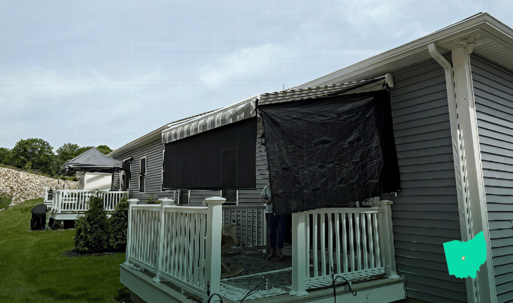 Awning on home in Springfield OH