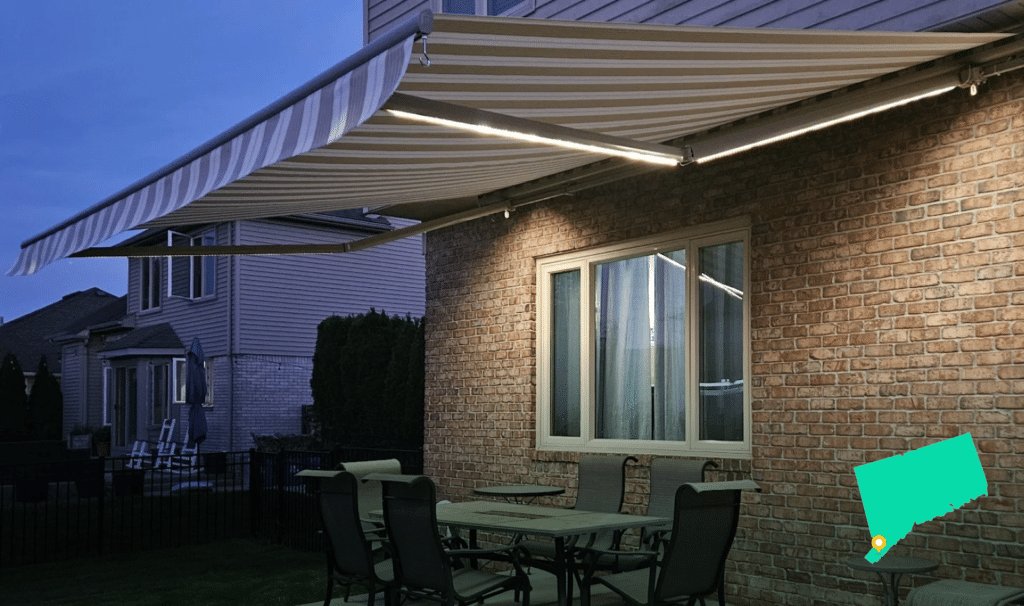 Awning on home in Stamford CT
