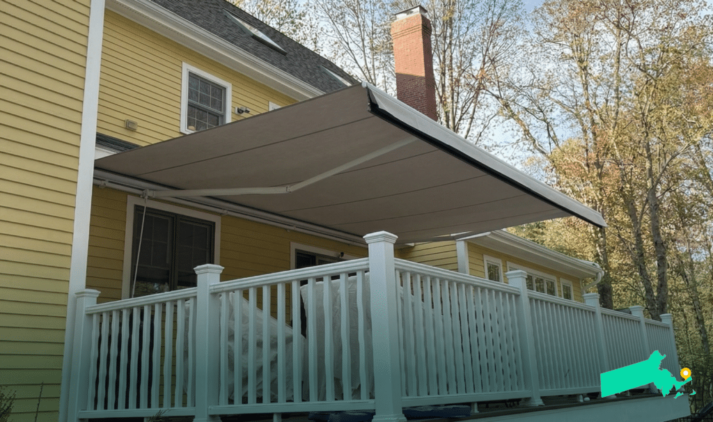 Awning on home in Cape Cod MA
