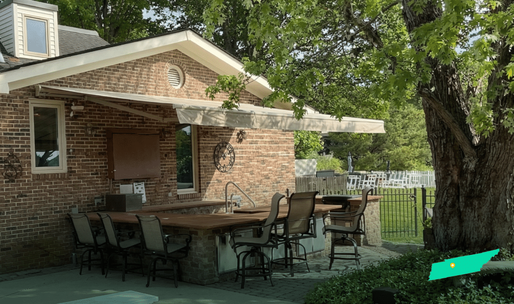 Awning on home in Columbia TN