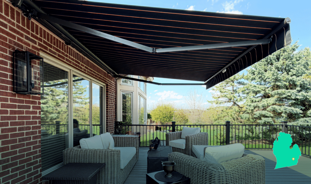 Awning on home in Canton MI