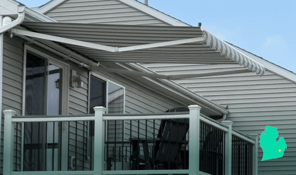 Awning on home in Farmington Hills MI