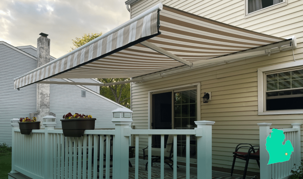 Awning on home in Novi MI